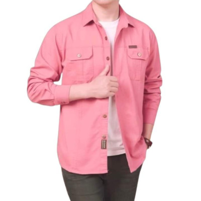 Cargo Shirt Men Long Sleeve Casual Cotton Shirts High Quality Camisa Militar Overshirt Brand