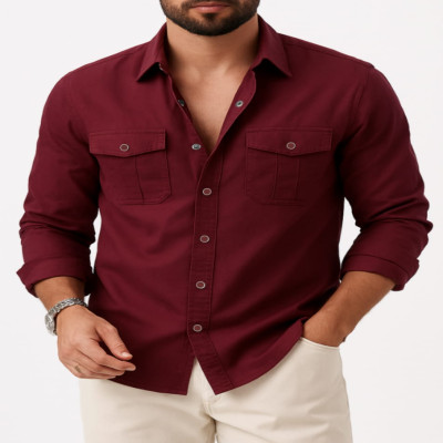 Full sleeves double pocket Shirt