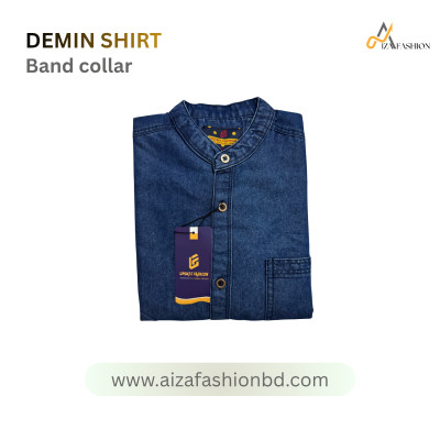 Long sleeve one pocket demin shirt