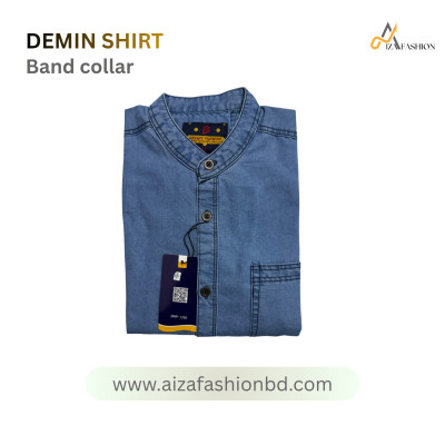 Long sleeve one pocket demin shirt