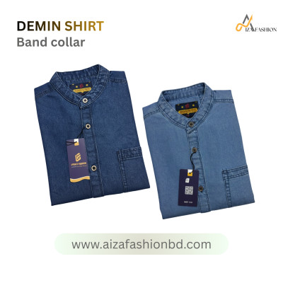 Long sleeve one pocket demin shirt